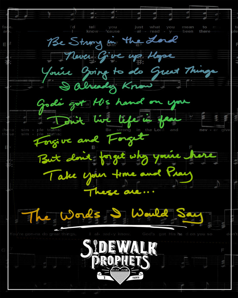 Autographed “Words I Would Say” Lyric Poster